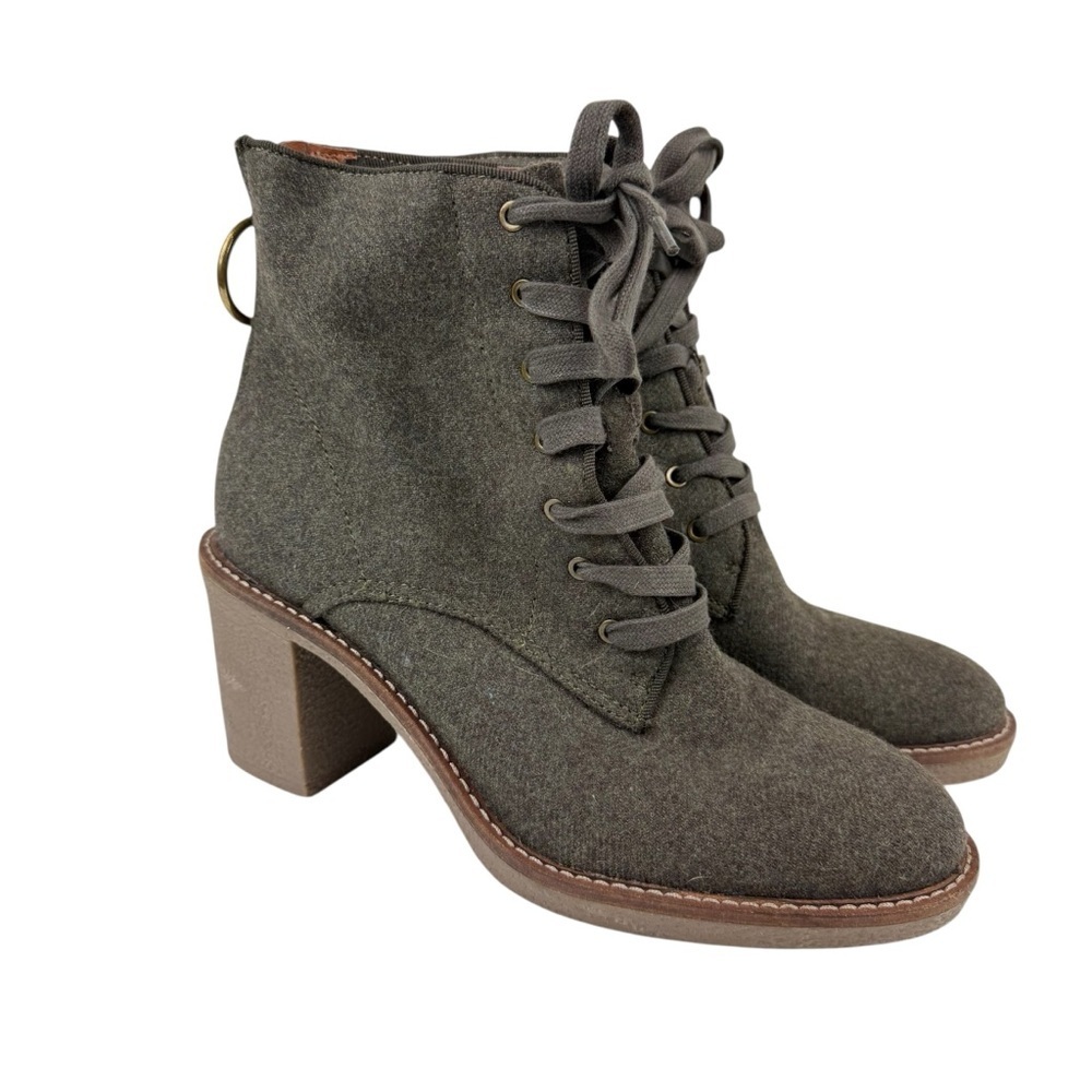 Lucky Brand Borelis Chunky Heel Lace Up Combat Ankle Boot Size 8 Like New